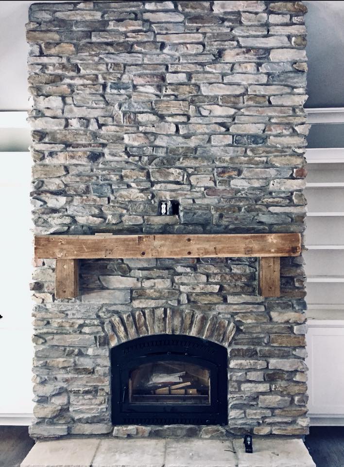 Brick design fireplace